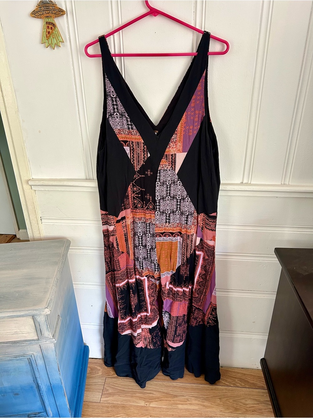 Free People Patchwork V-Neck Women's Jumpsuit M